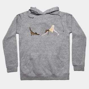 Natula Cat Yoga - girl and cat in "downward facing dog" yoga pose (Adho Mukha Svanasana) Hoodie